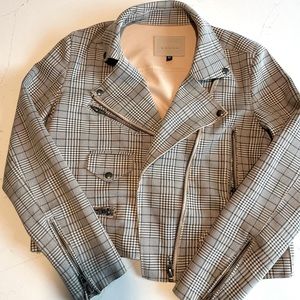 Women’s Plaid Moto Jacket- Size M